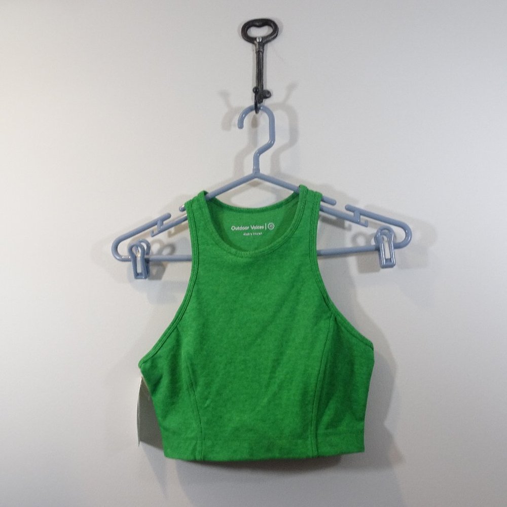 OUTDOOR VOICES Bright Green Athena Crop Top Sports Bra Athletic Wear Size XS NEW